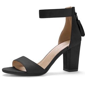 Allegra K Woman Tassel Ankle strap High heels/ 8